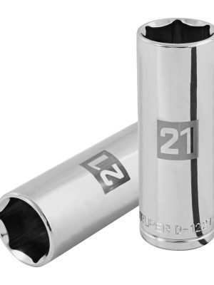 101009 - Dado largo de 21 mm, 6 puntas, cuadro 1/2', Truper