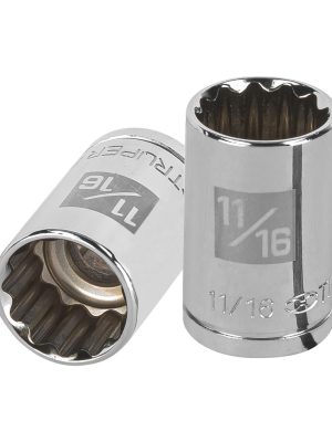 13305 - Dado de 11/16', 12 puntas, cuadro 1/2', Truper