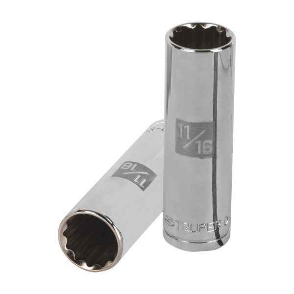 13363 - Dado largo de 11/16', 12 puntas, cuadro 1/2', Truper