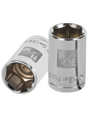 13235 - Dado de 11/16', 6 puntas, cuadro 1/2', Truper