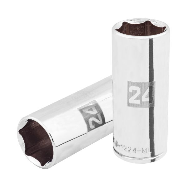 101012 - Dado largo de 24 mm, 6 puntas, cuadro 1/2', Truper