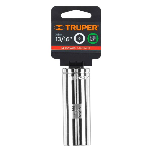 13330 - Dado largo de 13/16', 6 puntas, cuadro 1/2', Truper
