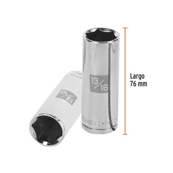 13330 - Dado largo de 13/16', 6 puntas, cuadro 1/2', Truper