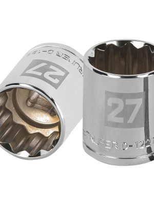 13541 - Dado de 27 mm, 12 puntas, cuadro 1/2', Truper