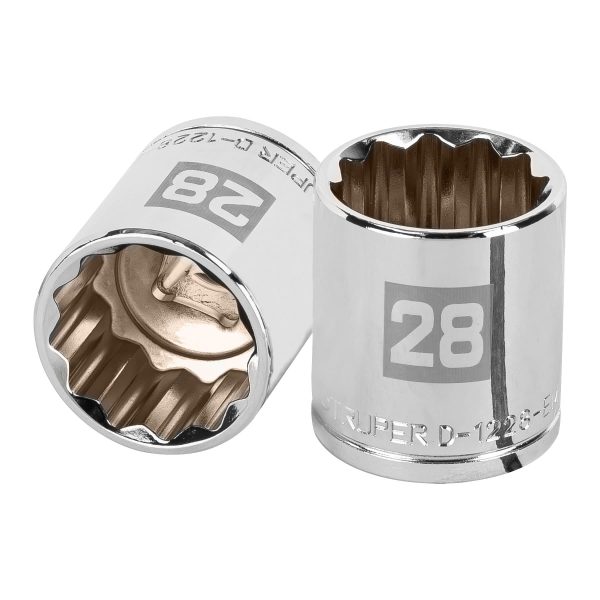 13542 - Dado de 28 mm, 12 puntas, cuadro 1/2', Truper