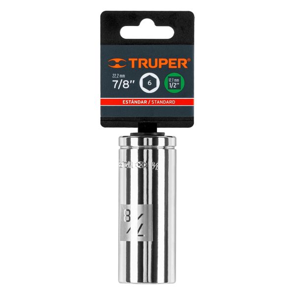 13331 - Dado largo de 7/8', 6 puntas, cuadro 1/2', Truper