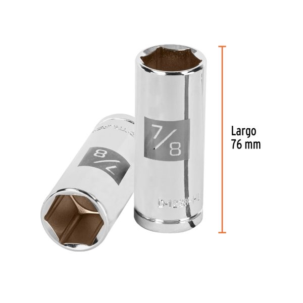 13331 - Dado largo de 7/8', 6 puntas, cuadro 1/2', Truper