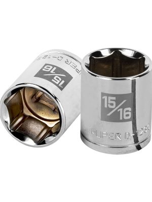 13239 - Dado de 15/16', 6 puntas, cuadro 1/2', Truper