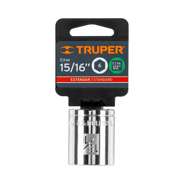 13239 - Dado de 15/16', 6 puntas, cuadro 1/2', Truper