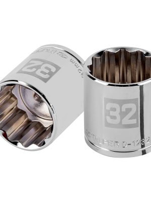 13545 - Dado de 32 mm, 12 puntas, cuadro 1/2', Truper