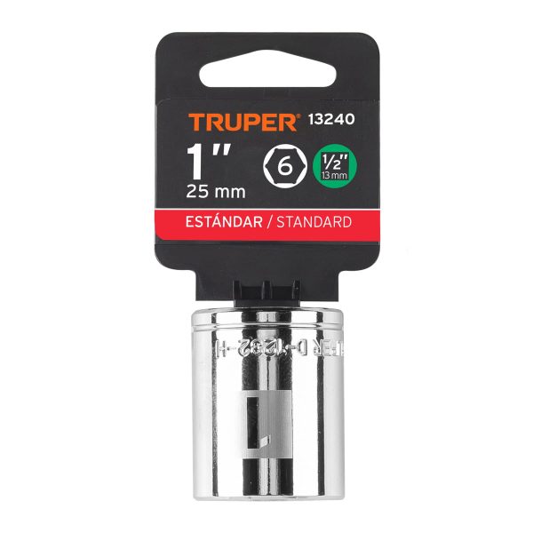 13240 - Dado de 1', 6 puntas, cuadro 1/2', Truper