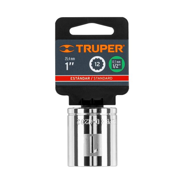 13310 - Dado de 1', 12 puntas, cuadro 1/2', Truper