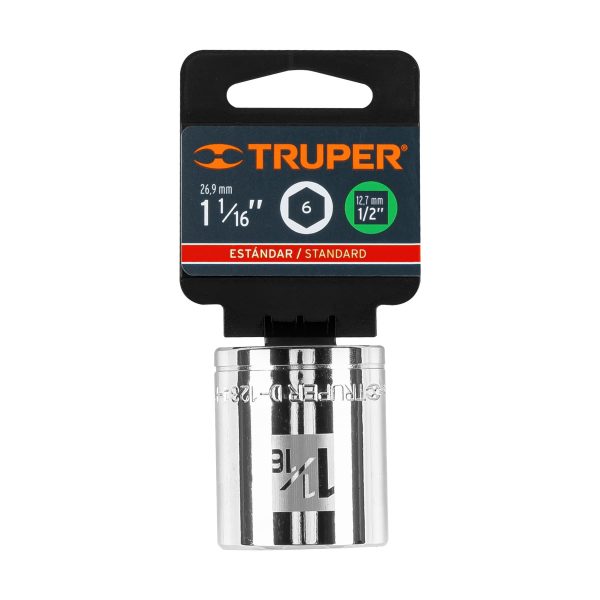 13241 - Dado de 1-1/16', 6 puntas, cuadro 1/2', Truper