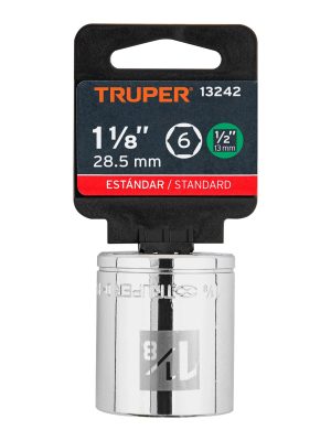 13242 - Dado de 1-1/8', 6 puntas, cuadro 1/2', Truper