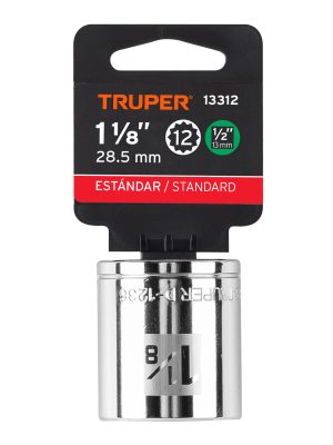 13312 - Dado de 1-1/8', 12 puntas, cuadro 1/2', Truper
