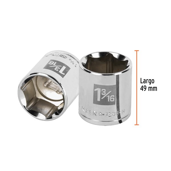 13243 - Dado de 1-3/16', 6 puntas, cuadro 1/2', Truper