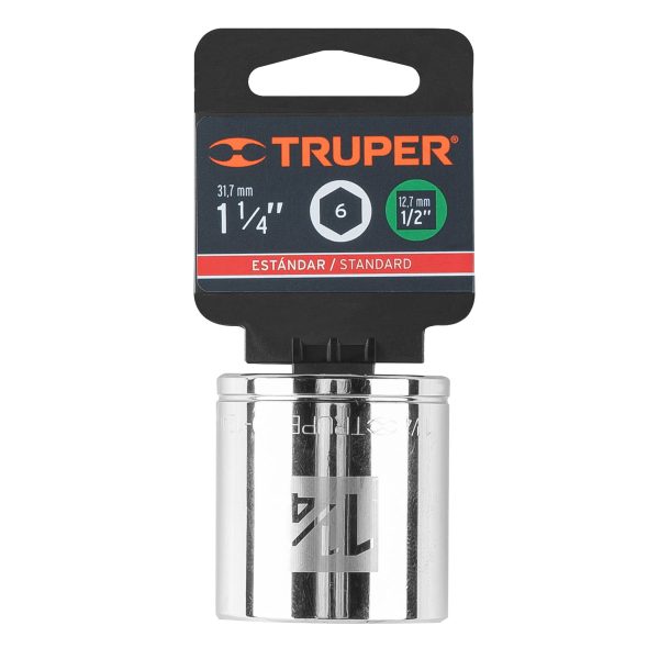 13244 - Dado de 1-1/4', 6 puntas, cuadro 1/2', Truper