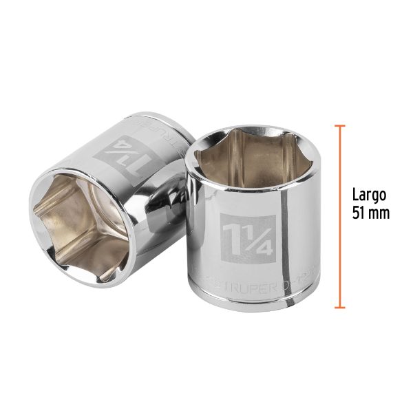 13244 - Dado de 1-1/4', 6 puntas, cuadro 1/2', Truper