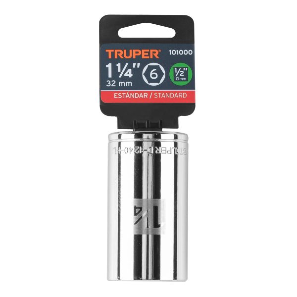 101000 - Dado largo de 1-1/4', 6 puntas, cuadro 1/2', Truper