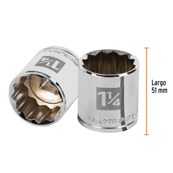 13314 - Dado de 1-1/4', 12 puntas, cuadro 1/2', Truper