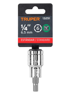 D-1241-1-4E1.jpg 13251 - Dado punta hexagonal de 1/4', cuadro 1/2', Truper
