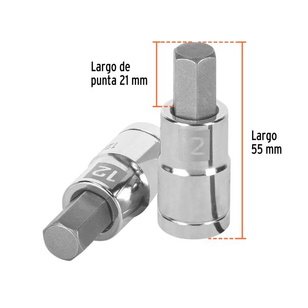 13284 - Dado punta hexagonal de 12 mm, cuadro 1/2', Truper