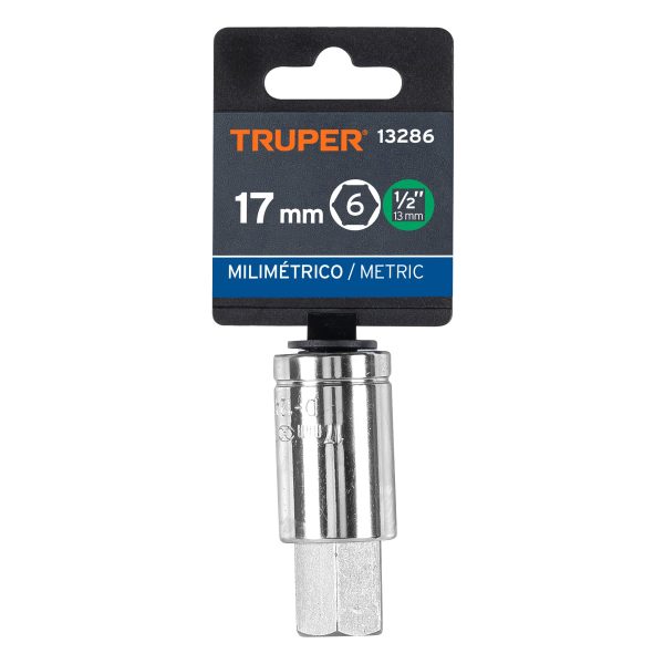 13286 - Dado punta hexagonal de 17 mm, cuadro 1/2', Truper