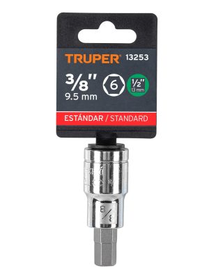13253 - Dado punta hexagonal de 3/8', cuadro 1/2', Truper