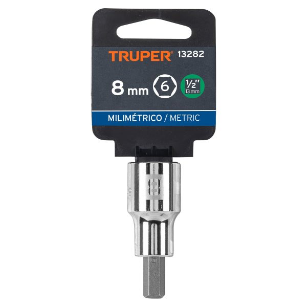 13282 - Dado punta hexagonal de 8 mm, cuadro 1/2', Truper