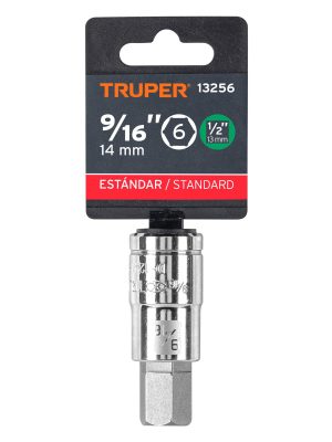 13256 - Dado punta hexagonal de 9/16', cuadro 1/2', Truper