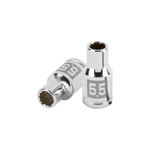 100975 - Dado de 5.5 mm, 12 puntas, cuadro 1/4', Truper