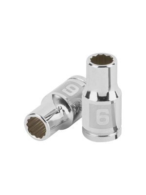 100978 - Dado de 6 mm, 12 puntas, cuadro 1/4', Truper