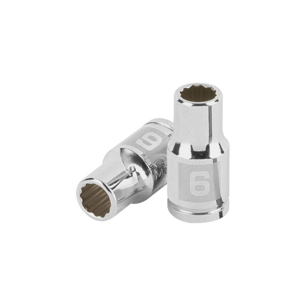 100978 - Dado de 6 mm, 12 puntas, cuadro 1/4', Truper