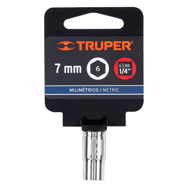 13169 - Dado de 7 mm, 6 puntas, cuadro 1/4', Truper