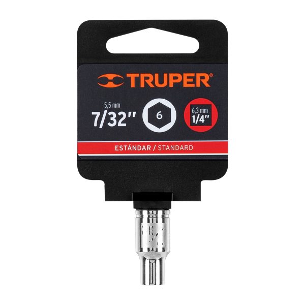 13155 - Dado de 7/32', 6 puntas, cuadro 1/4', Truper