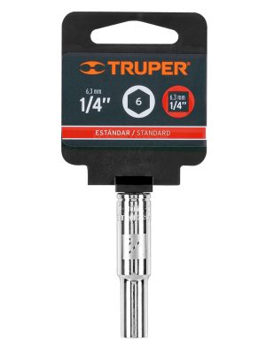 13182 - Dado largo de 1/4', 6 puntas, cuadro 1/4', Truper