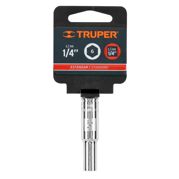 13182 - Dado largo de 1/4', 6 puntas, cuadro 1/4', Truper