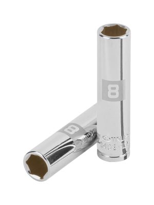 13202 - Dado largo de 8 mm, 6 puntas, cuadro 1/4', Truper