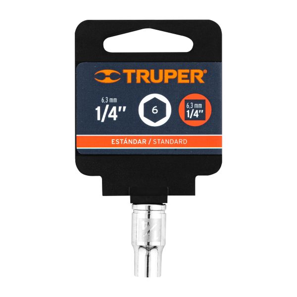 13156 - Dado de 1/4', 6 puntas, cuadro 1/4', Truper