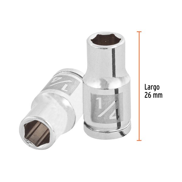 13156 - Dado de 1/4', 6 puntas, cuadro 1/4', Truper