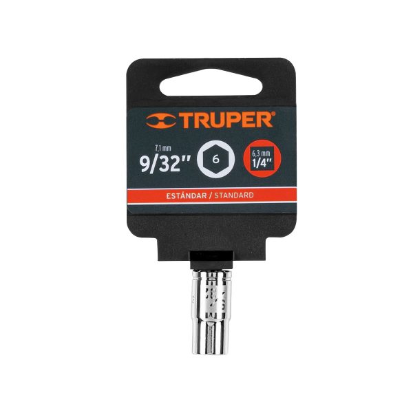 13157 - Dado de 9/32', 6 puntas, cuadro 1/4', Truper