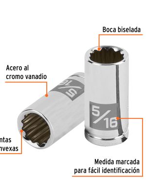 D-1410-BFC1.jpg 100878 - Dado de 5/16', 12 puntas, cuadro 1/4', Truper