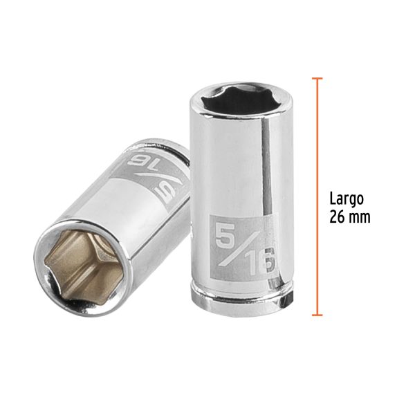 13158 - Dado de 5/16', 6 puntas, cuadro 1/4', Truper