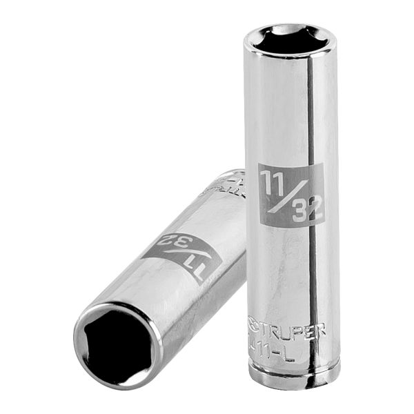 13185 - Dado largo de 11/32', 6 puntas, cuadro 1/4', Truper