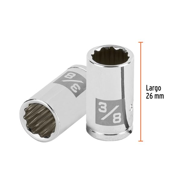 100961 - Dado de 3/8', 12 puntas, cuadro 1/4', Truper