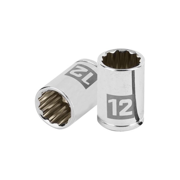 100986 - Dado de 12 mm, 12 puntas, cuadro 1/4', Truper