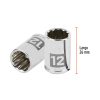 100986 - Dado de 12 mm, 12 puntas, cuadro 1/4', Truper