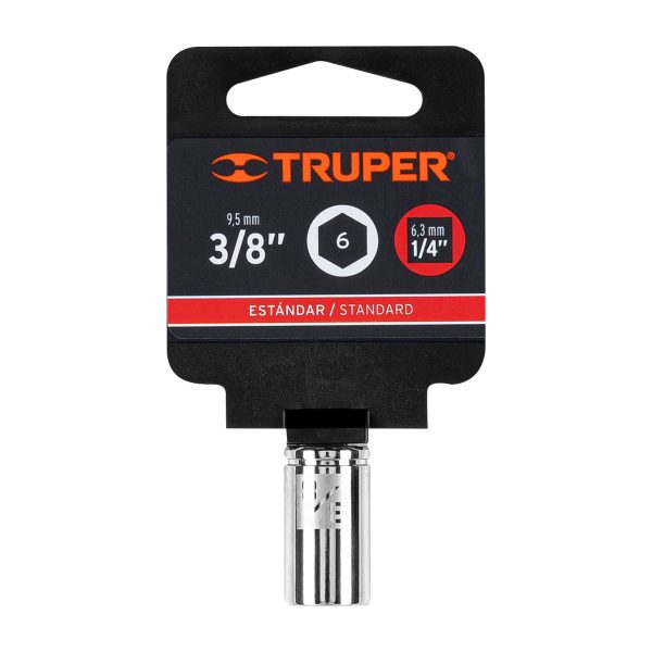 13160 - Dado de 3/8', 6 puntas, cuadro 1/4', Truper