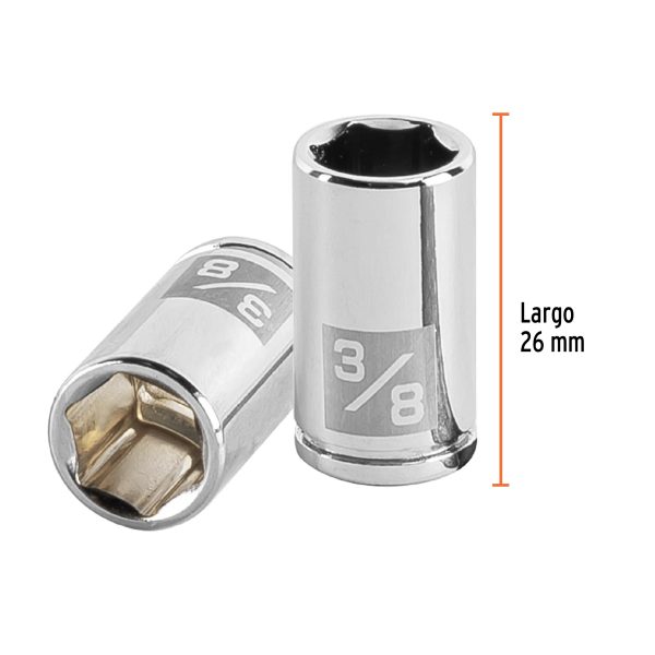 13160 - Dado de 3/8', 6 puntas, cuadro 1/4', Truper