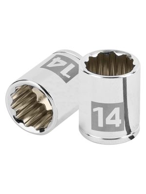 D-1414-BM.jpg 100953 - Dado de 14 mm, 12 puntas, cuadro 1/4', Truper